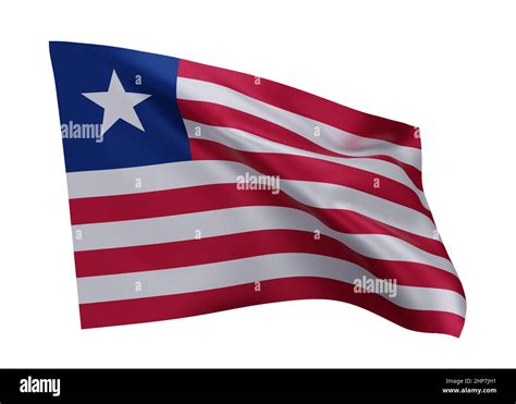 3D Ilustración de la bandera de Liberia Bandera liberiana de alta