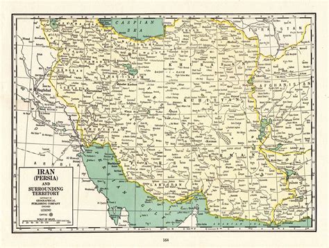 1942 Antique Iran Map Vintage Persia Iran Map Gallery Wall Art Etsy