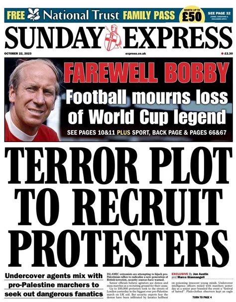 Sunday Express Front Page 22nd Of October 2023 Tomorrow S Papers Today