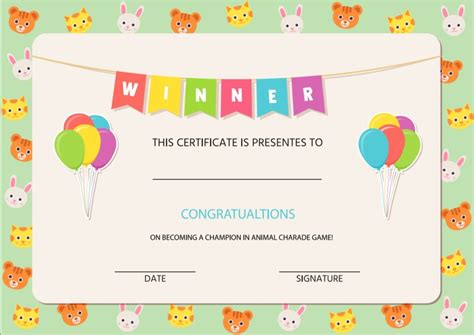 Winner Certificate Template Free Word Templates