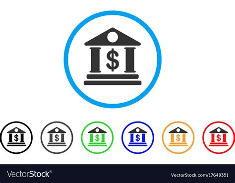 American bank building rounded icon Royalty Free Vector