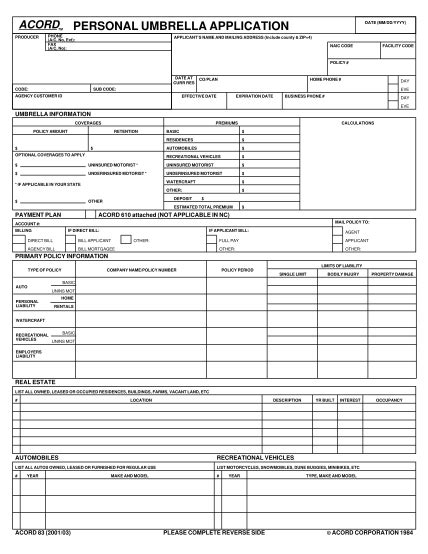 Acord Aor Form Fillable Printable Forms Free Online