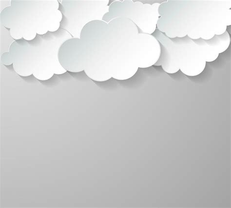 Paper clouds on gray background. Floating clouds. Vector illustration ...