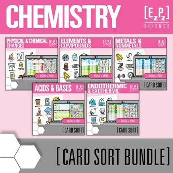 Chemistry Card Sort Bundle Digital And Print Science Card Sorts