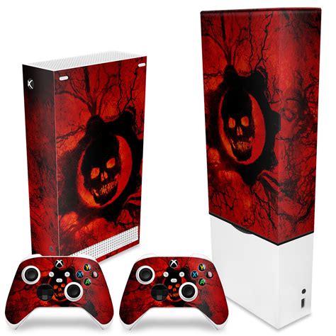 Kit Xbox Series S Capa Anti Poeira E Skin Gears Of War Skull Pop