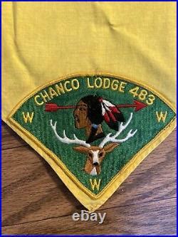 OA Order Of The Arrow Chanco Lodge 483 Patch Scarf Vintage