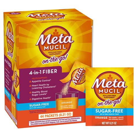 Metamucil Psyllium Husk Fiber Powder For Digestive Health Sugar Free