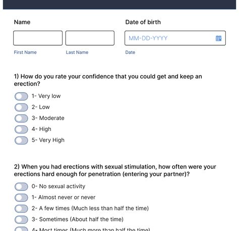 Sexual Health Inventory For Men Shim Questionnaire Form Template Jotform
