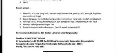 Info Loker Dokter Umum Dokter Gigi Perawat Bidan Analis Lab