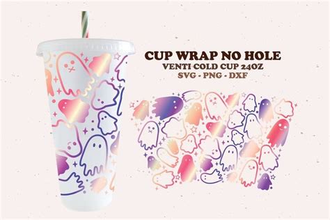 Boo Starbucks Svg Nohole Halloween Ghost Horror Full Wrap For