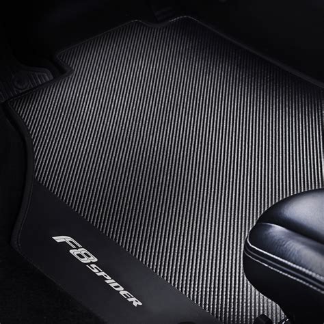 Ferrari F8 Carbon Fiber Overmats With Leather Logo — Miller Motorcars