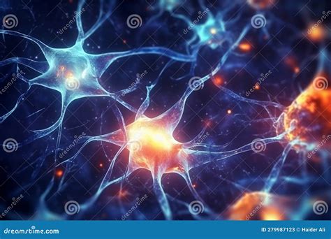 Active Nerve Cells Neuronal Network With Electrical Signals Generative