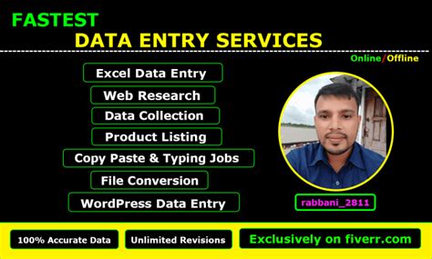 Do Fastest Data Entry Copy Paste Web Research Typing Excel Data