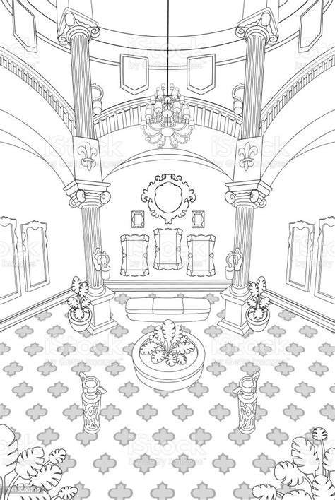 Luxury Art Gallery Room Vector Doodle Illustration Stock Illustration