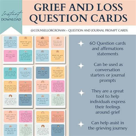 Grief Question And Affirmation Cards Therapy Office Decor Etsy