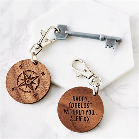 Personalised Wooden Compass Keyring Etsy Uk Compass Keyring Personalized Compass Keyrings