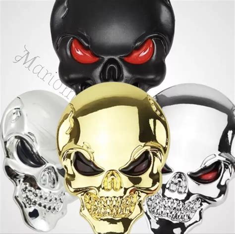 TOTENKOPF 3D METALL Emblem Skull Logo Sticker Aufkleber Badge Auto PKW