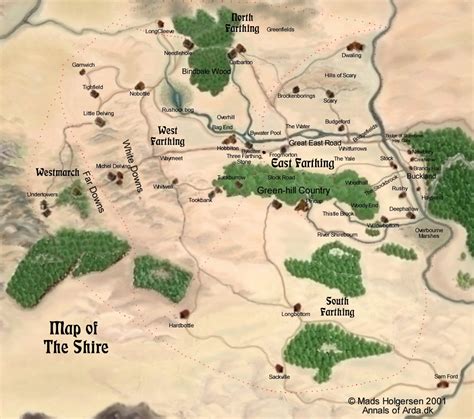 Lord Of The Rings Map Of The Shire