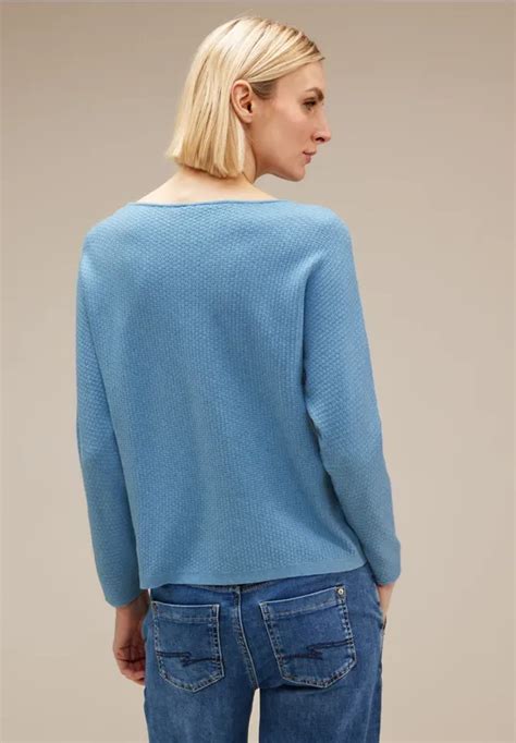 STREET ONE Struktur Strickpullover für Damen in Blau STREET ONE