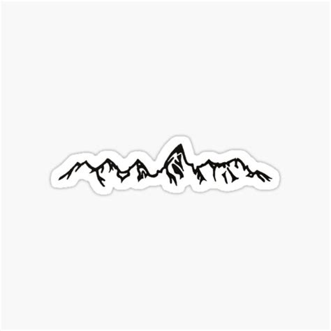 Grand Teton National Park Mountain Outline Sticker For Sale By