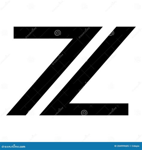 Black Number 7 Shaped Letter Z Icon Stock Vector - Illustration of ...