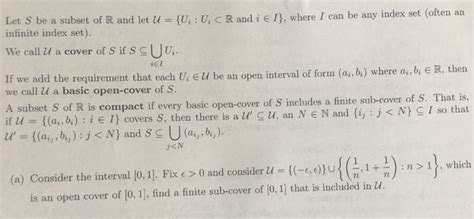 Solved Let S Be A Subset Of R And Let U U U C R And I E I Chegg