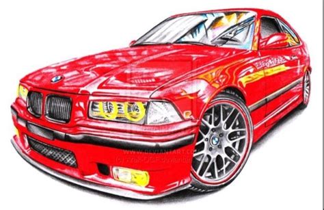 Cartoon E36 Bmw Sports Car Bike