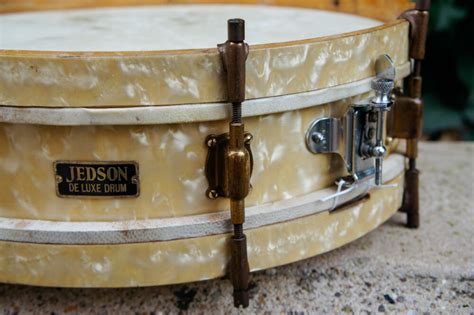 Vintage S Jedson X Snare Drum In White Marine Pearl More Drums