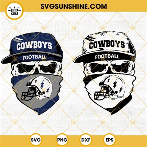 Dallas Cowboys Skull SVG, Cowboys Football SVG PNG DXF EPS Cut Files