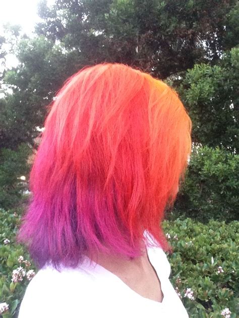 Pin by Colette Lindemann on Sunset Hair - Purple Orange Pink | Purple ...