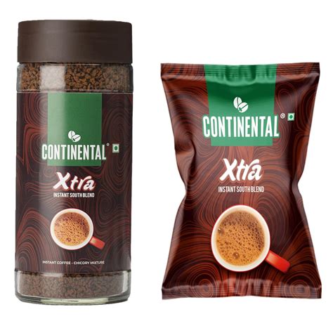 continental coffee xtra instant coffee powder  jar  refill