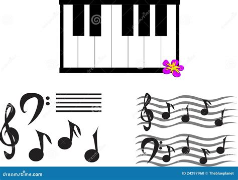 Mistura De Notas Musicais De S Mbolos E De Teclado Ilustra O Do