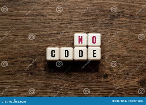 No Code Word Concept On Building Blocks Text Stock Image Image Of