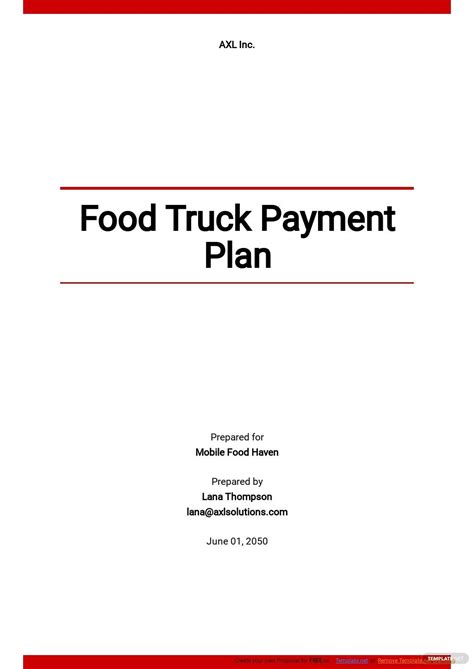 Free Fast Food Truck Business Plan Sample Google Docs Word Apple Pages