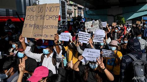 Tens of thousands protest in Myanmar against military coup - CNA