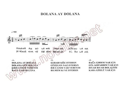 Dolana Ay Dolana Do Re Mi Notalar Notalar Net Kolay Nota