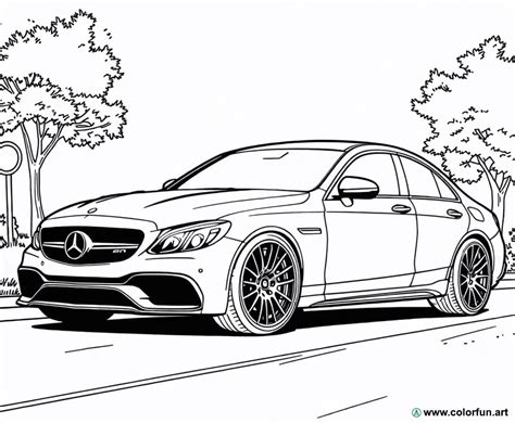 Coloriage de la Mercedes C63 AMG à Télécharger ou à Imprimer gratuitement