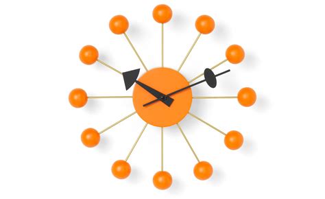 George Nelson Ball Clock In Orange Hive