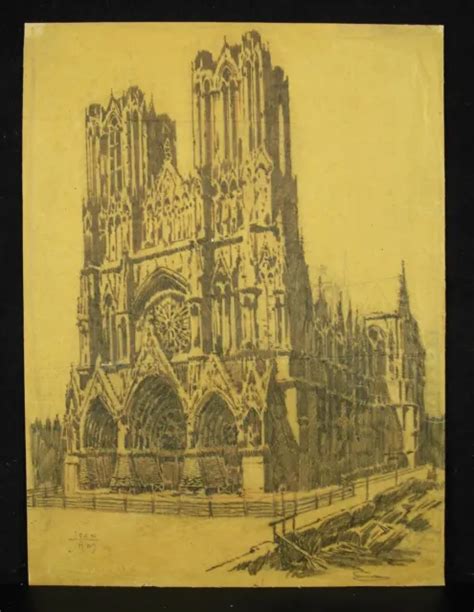 JEAN JAM NOTRE Dame de Reims la cathédrale barricadée dessin original