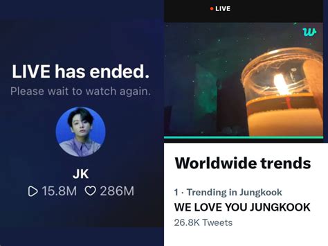 Jungkook Sns On Twitter Jungkooks Weverse Live Has Ended With Over