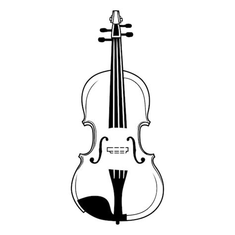 Premium Vector Violin Icon Over White Background Black And White Design