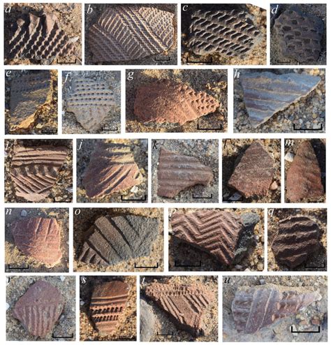 Examples of the range of pottery decoration types on the stone platform... | Download Scientific ...