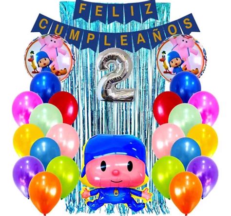 Combo Kit Deco Fiesta Globos Pocoyo N Cuotas Al Mismo Precio Que