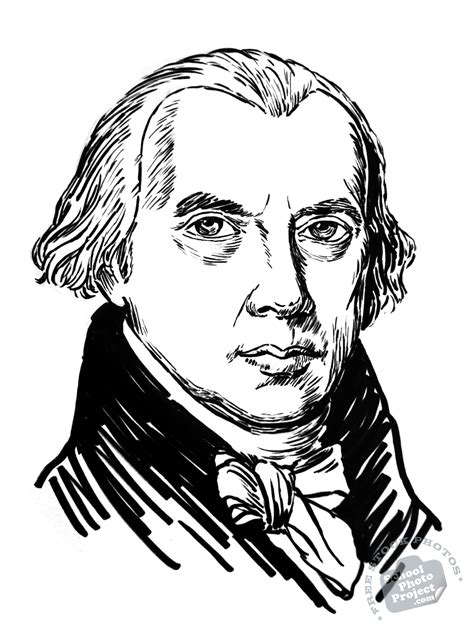 James Madison Free Stock Illustration Us President Portrait Royalty