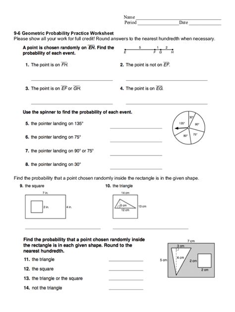 Geometric Probability Worksheet Fill Online Printable Fillable