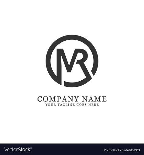 Mr initial name logo design template letter Vector Image