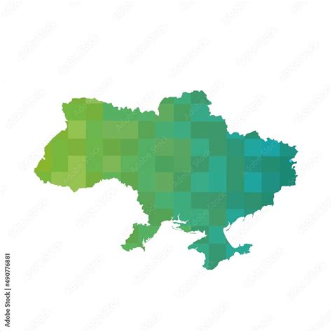 Ukraine vector isolated map with green gradient Stock Vector | Adobe Stock