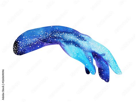 hands of god, watercolor painting hand drawn blue design illustration ...