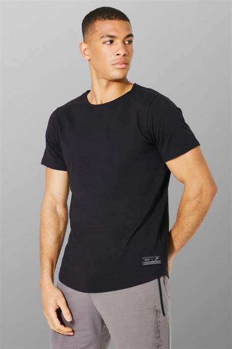 Man Active Scoop Neck T Shirt Boohoo Uk