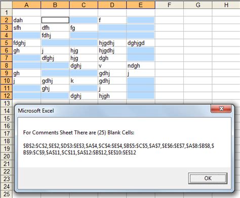 Excel Find Cell Location If Blank Stack Overflow